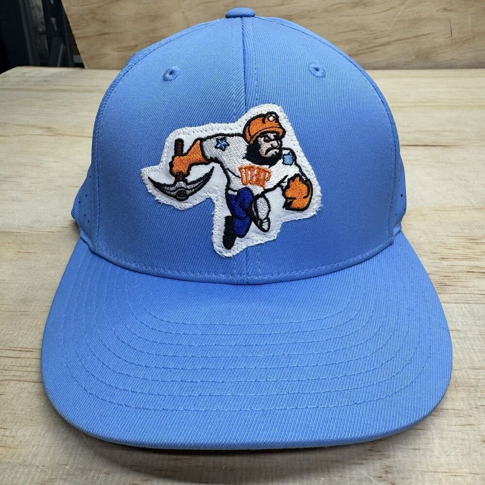 USED 2XL UTEP Miners Cap America Flexfit Fitted Cap Hat Light Blue